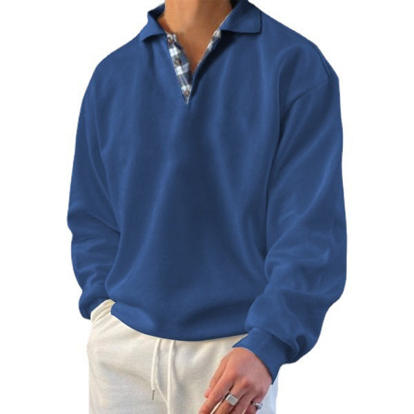 Bruno - Men's Long Sleeve Hooded Jumper with V-Neck