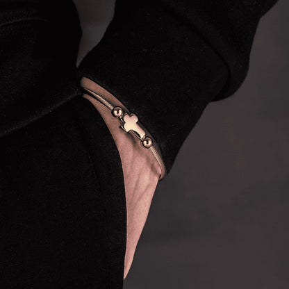 Trio of Our Father Cross Bangles - Snazzy Stainless Steel with Gold and Silver Finish