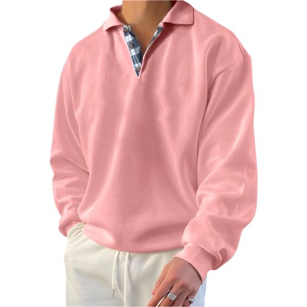 Bruno - Men's Long Sleeve Hooded Jumper with V-Neck