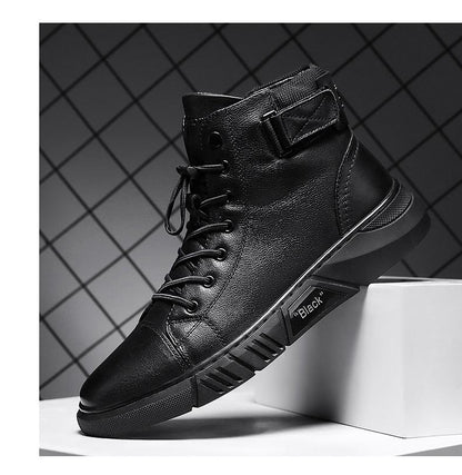 Hector - Tough Black Leather Kicks for Blokes